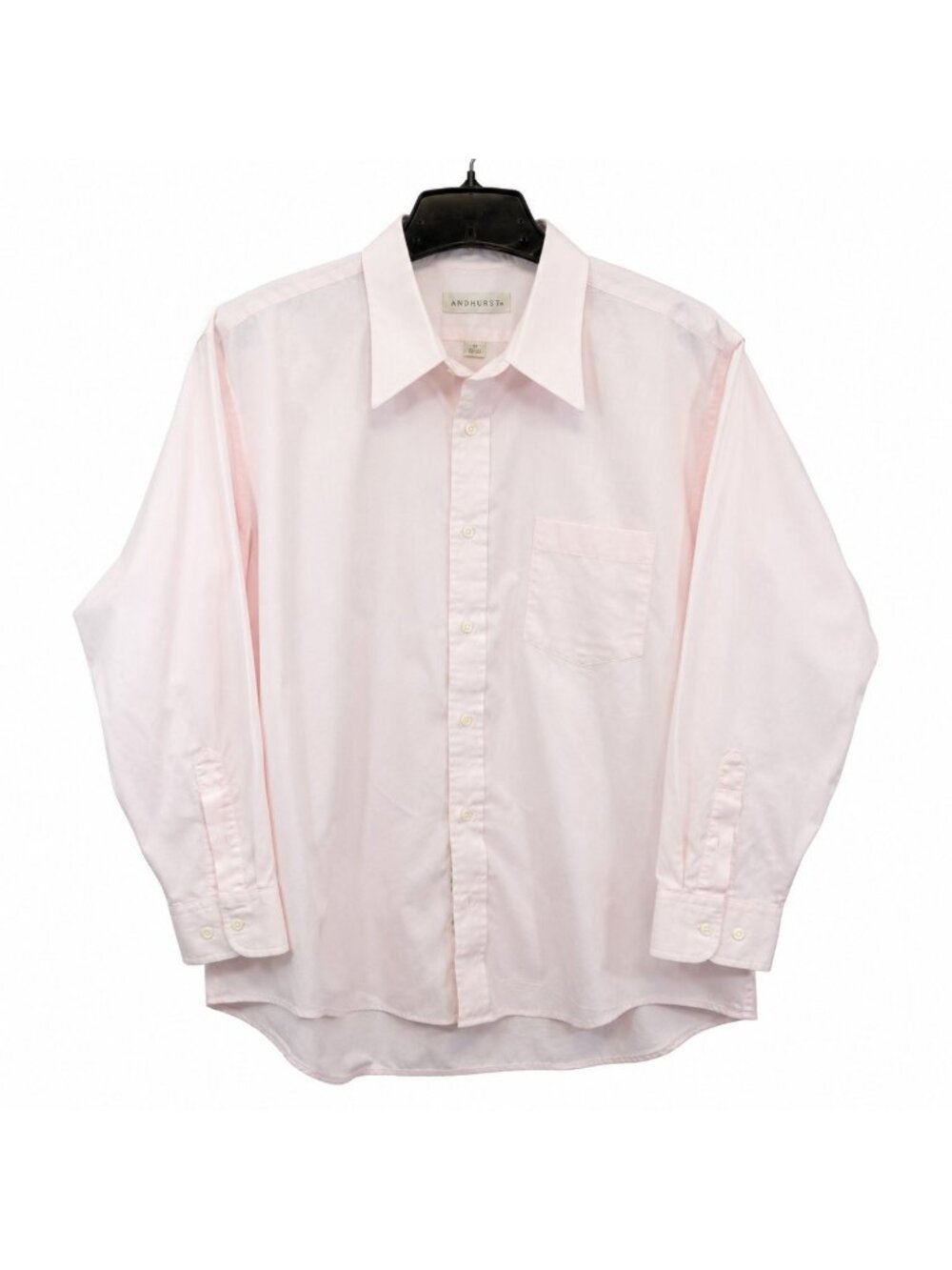 Andhurst Men's 17 32-33 Pink Dress Shirt Button Down Long Sleeve Pocket